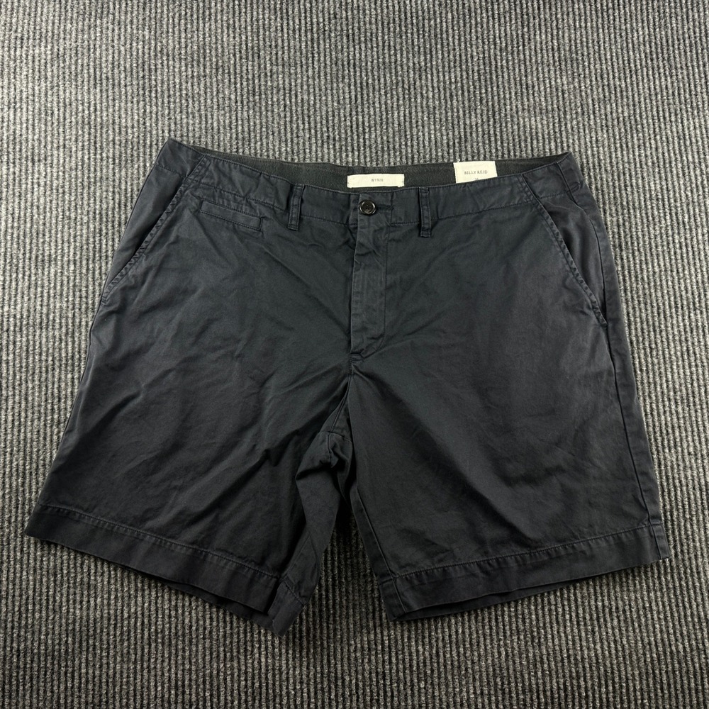 Billy Reid Wynn Mens Chino Shorts Navy Blue 100% Cotton Size 36 RN113814